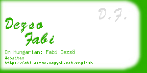 dezso fabi business card